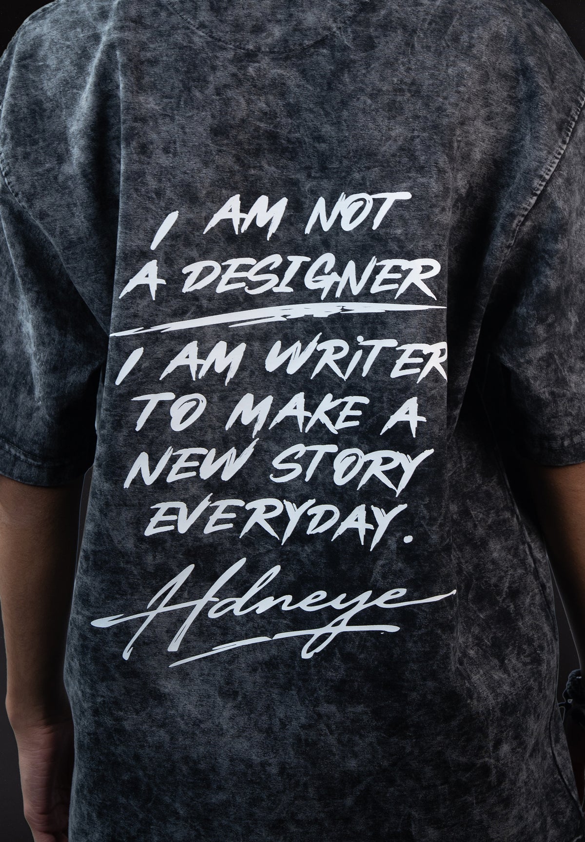 HDNEYE “New Story Everyday” Oversized Acid Wash T-Shirt –