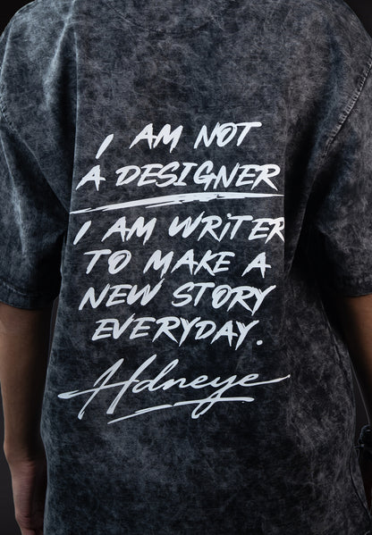 HDNEYE “New Story Everyday” Oversized Acid Wash T-Shirt –
