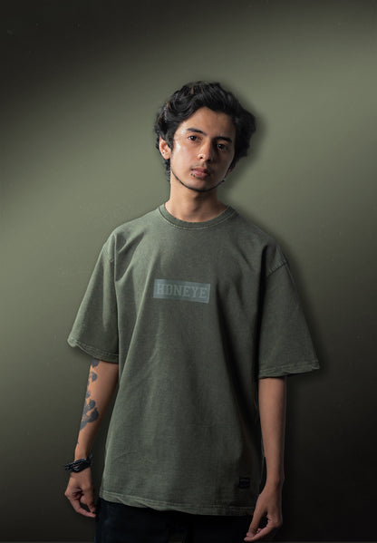 HDNEYE Oversized Washed T-Shirt — Olive