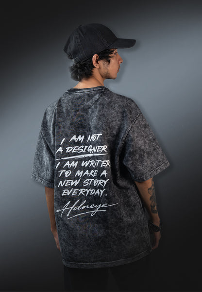 HDNEYE “New Story Everyday” Oversized Acid Wash T-Shirt –