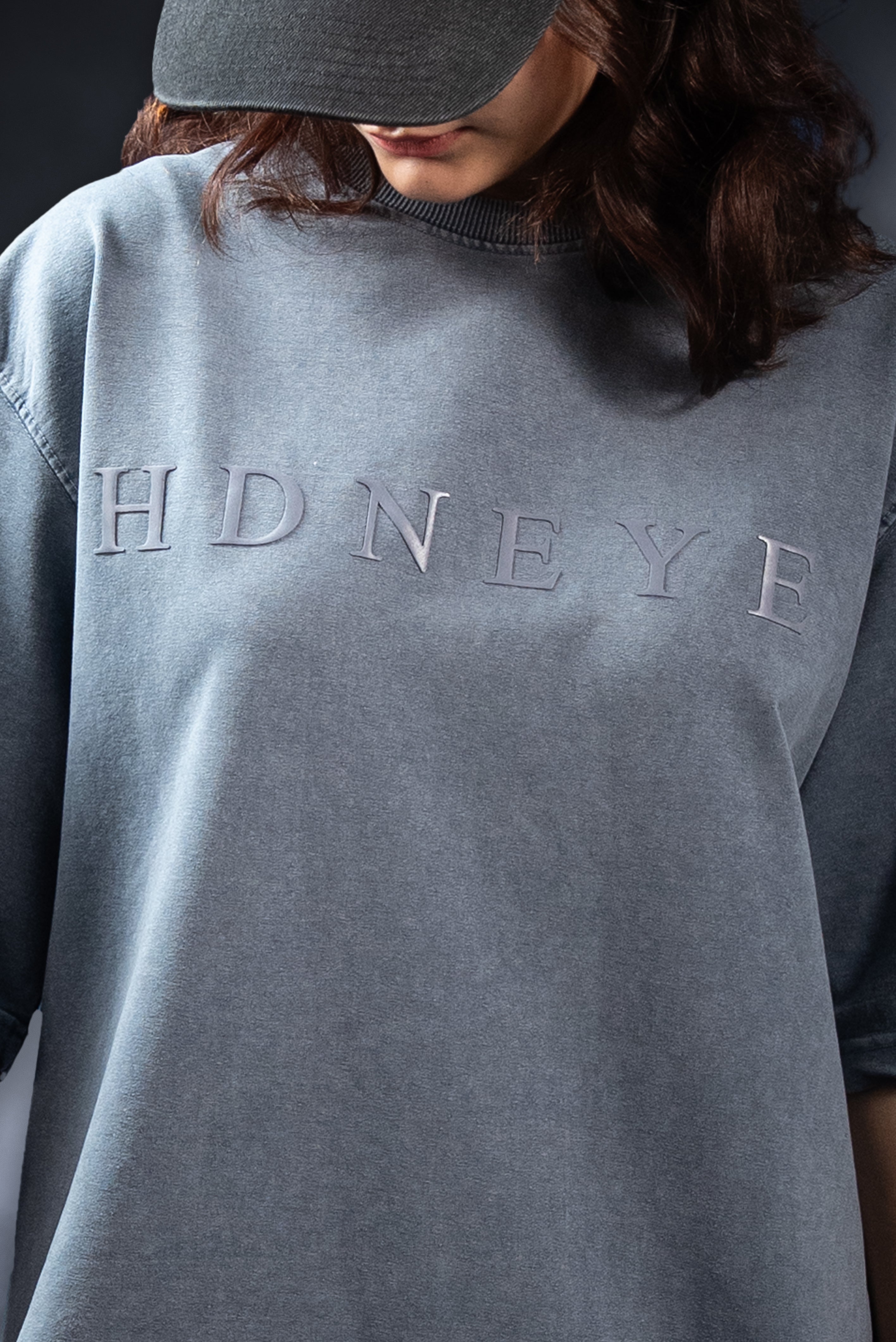 HDNEYE Ash Grey GRW Wash Oversized T-Shirt