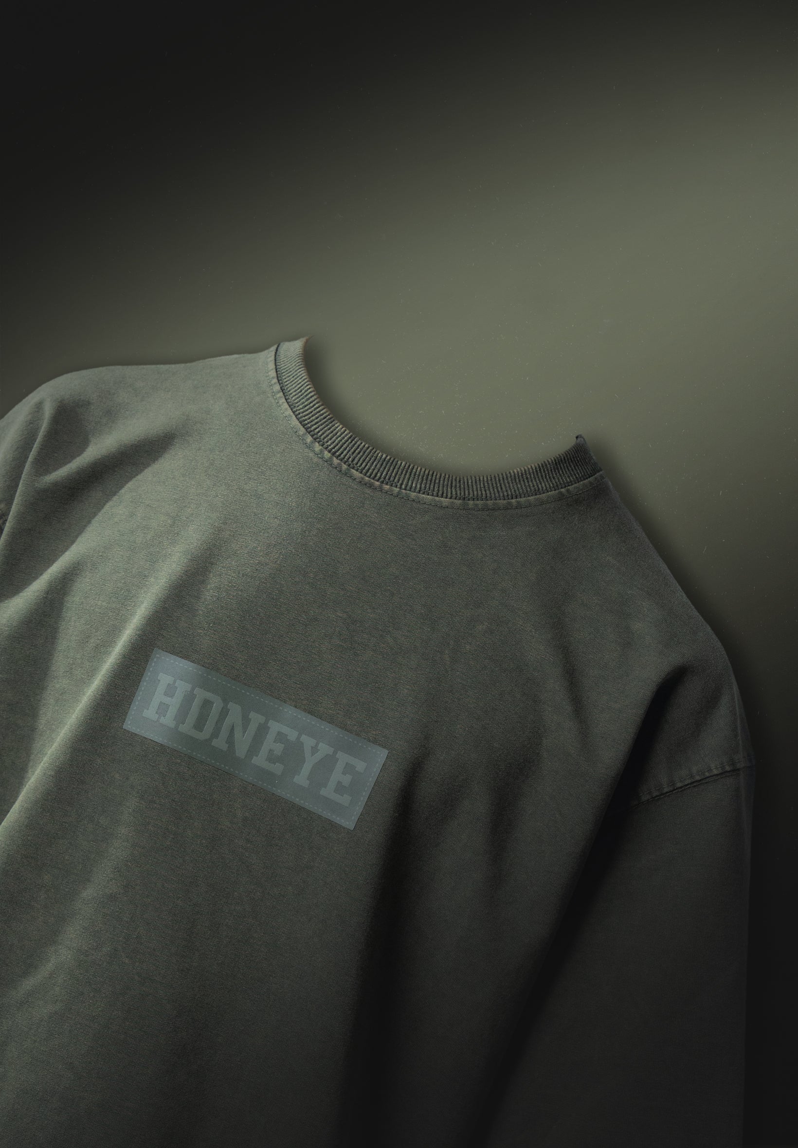 HDNEYE Oversized Washed T-Shirt — Olive